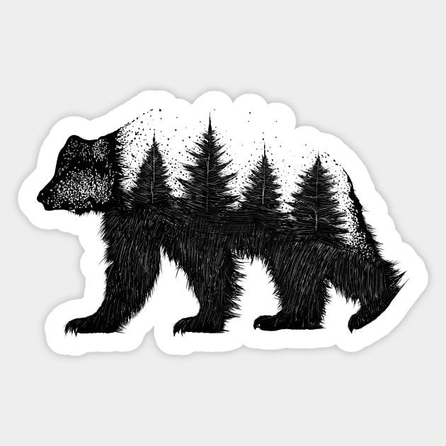 Wild Bear Sticker by Kimmothy